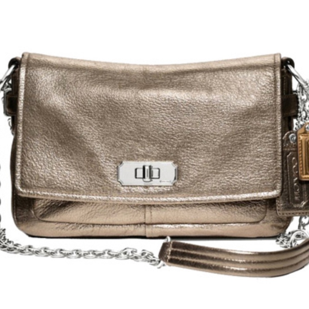 Vintage COACH crossbody purse in metallic